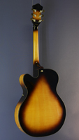 Höfner HCT-SL-E2 Jazzgitarre, Fichte, Ahorn, Cutaway, sunburst, 2 Pickups, Rückansicht