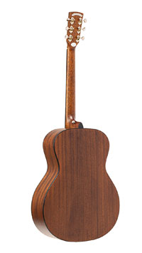 Crafter Lite T16, satin finished acoustic guitar in Orchestra shape with solid spruce top and mahogany back and sides, back view